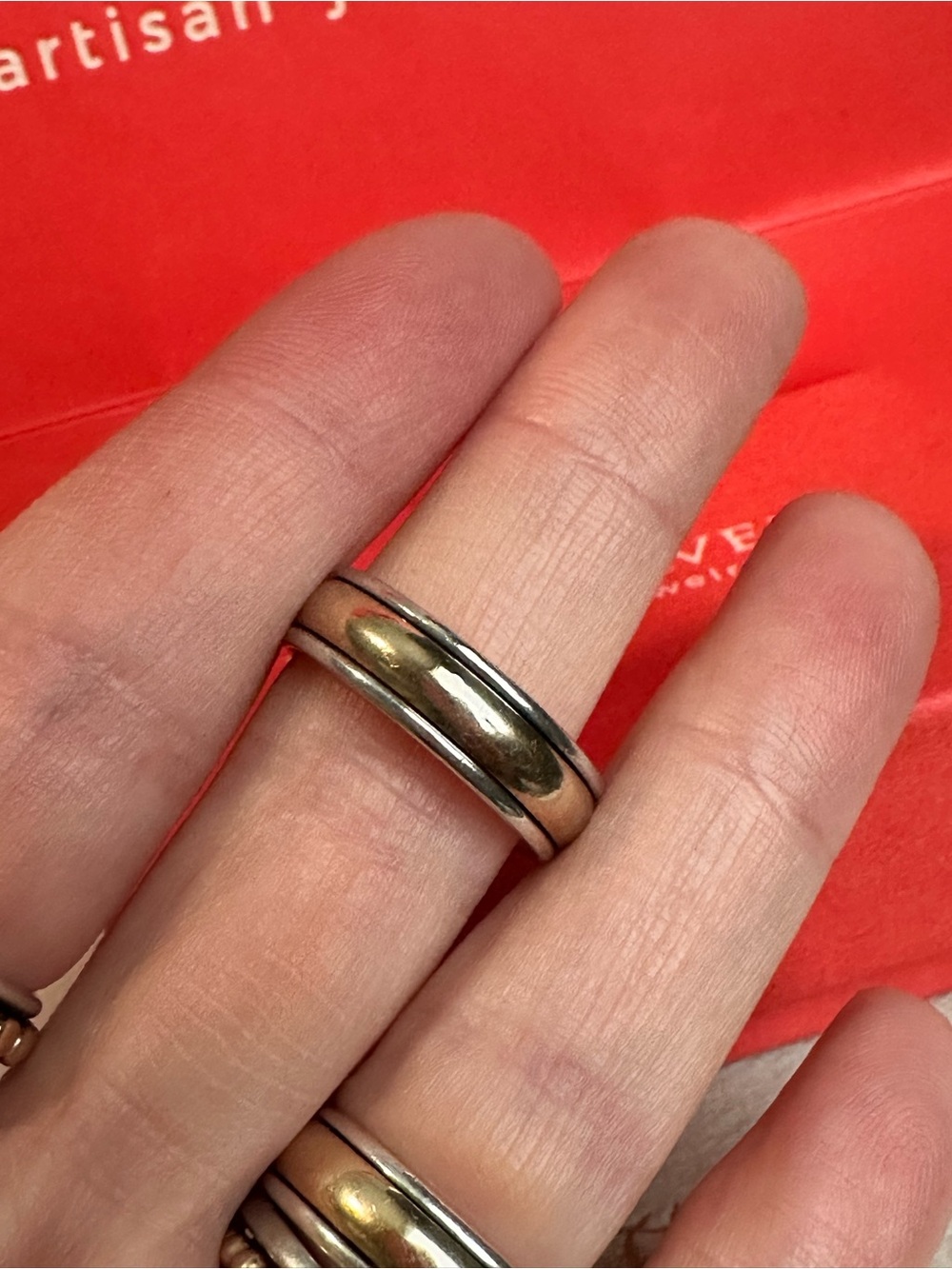 James Avery simplicity wedding gold and silver band - Picture 8 of 8